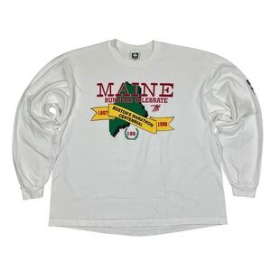 Vintage 1996 Maine Runners Celebrate 100th Boston Marathon LS T Shirt USA Made